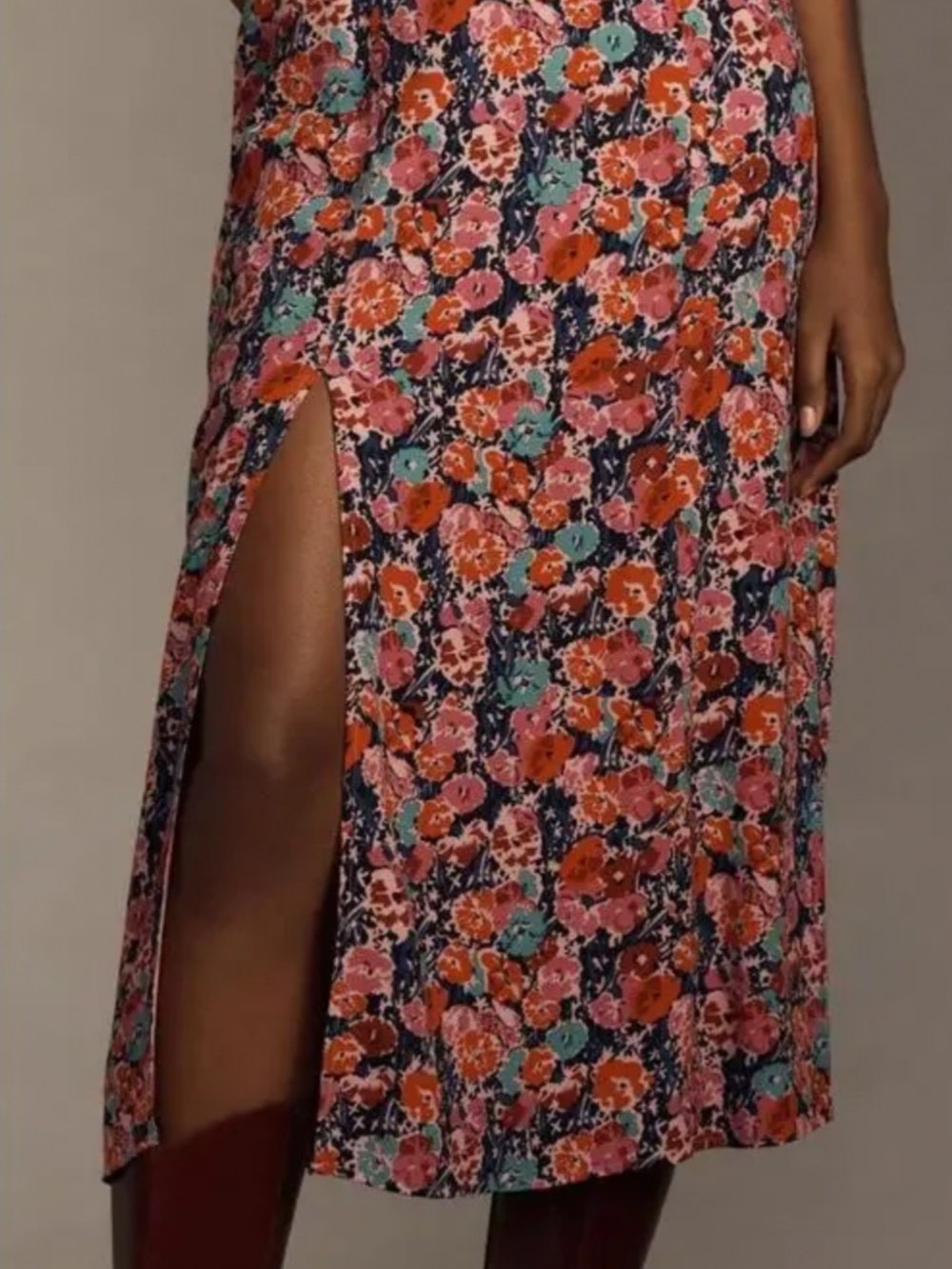 NWT Anthropologie Maeve floral skirt with side slit Size 2